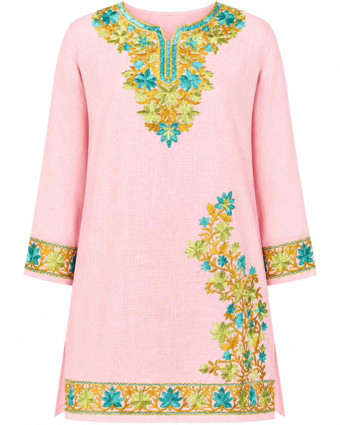 Noor : Aari embroidery summer Co-Ord Set | Red Rose